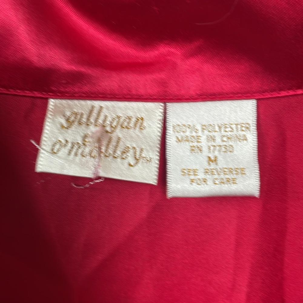 Vintage Gilligan & O’Malley Women’s M Red Two Piece Polyester Sleep set grandma - Picture 9 of 11